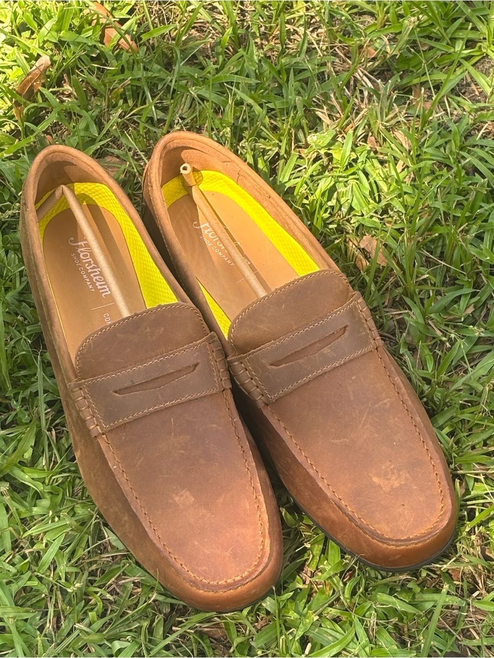 Florsheim Tan Leather Penny Loafers Men’s Size 13 Wide